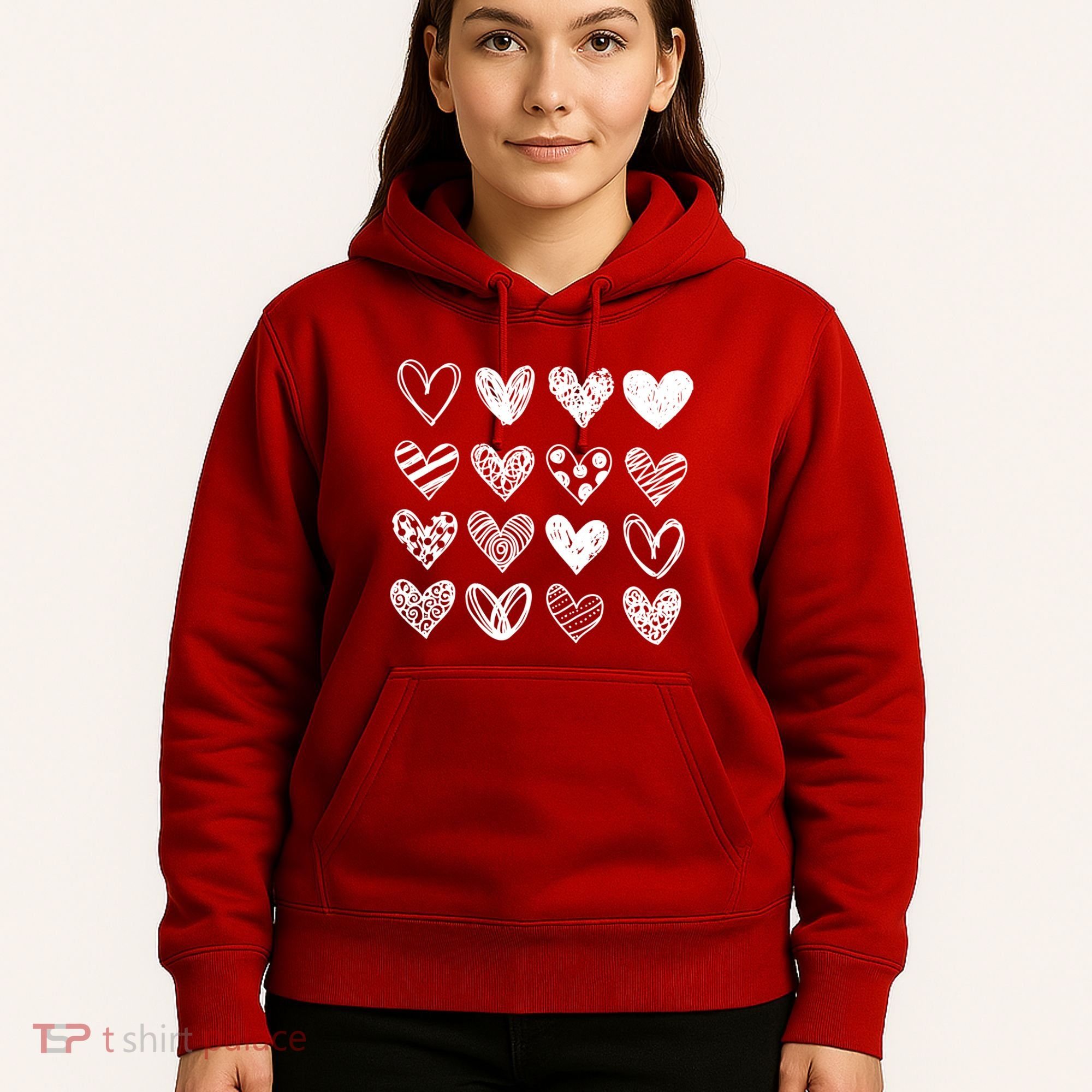 Valentines Day Pattern Hearts Hoodie