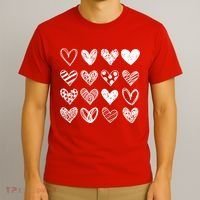 Valentines Day Pattern Hearts T-Shirt thumb 3