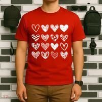 Valentines Day Pattern Hearts T-Shirt thumb 6