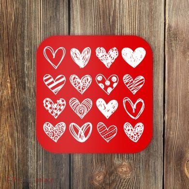Valentines Day Pattern Hearts Coaster