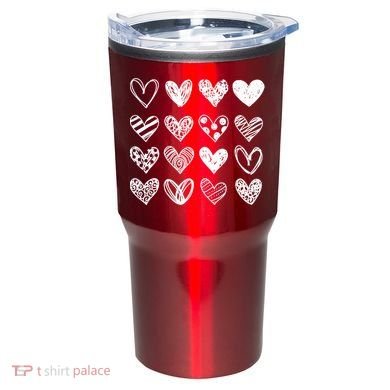 Valentines Day Pattern Hearts Tumbler
