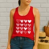 Valentines Day Pattern Hearts Women's Tank Top thumb 2
