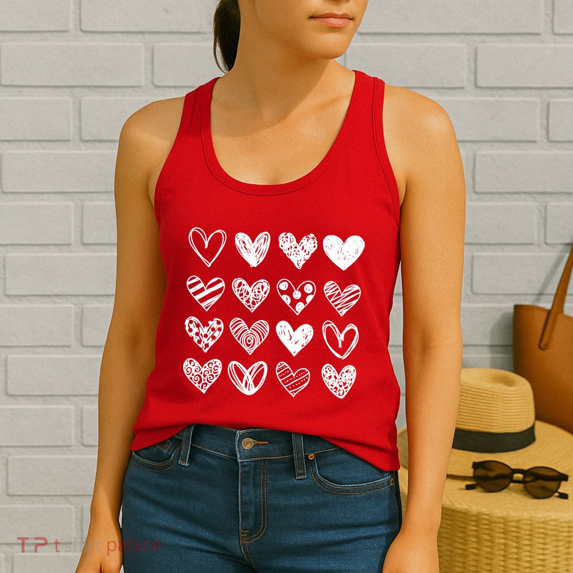 Valentines Day Pattern Hearts Women's Tank Top