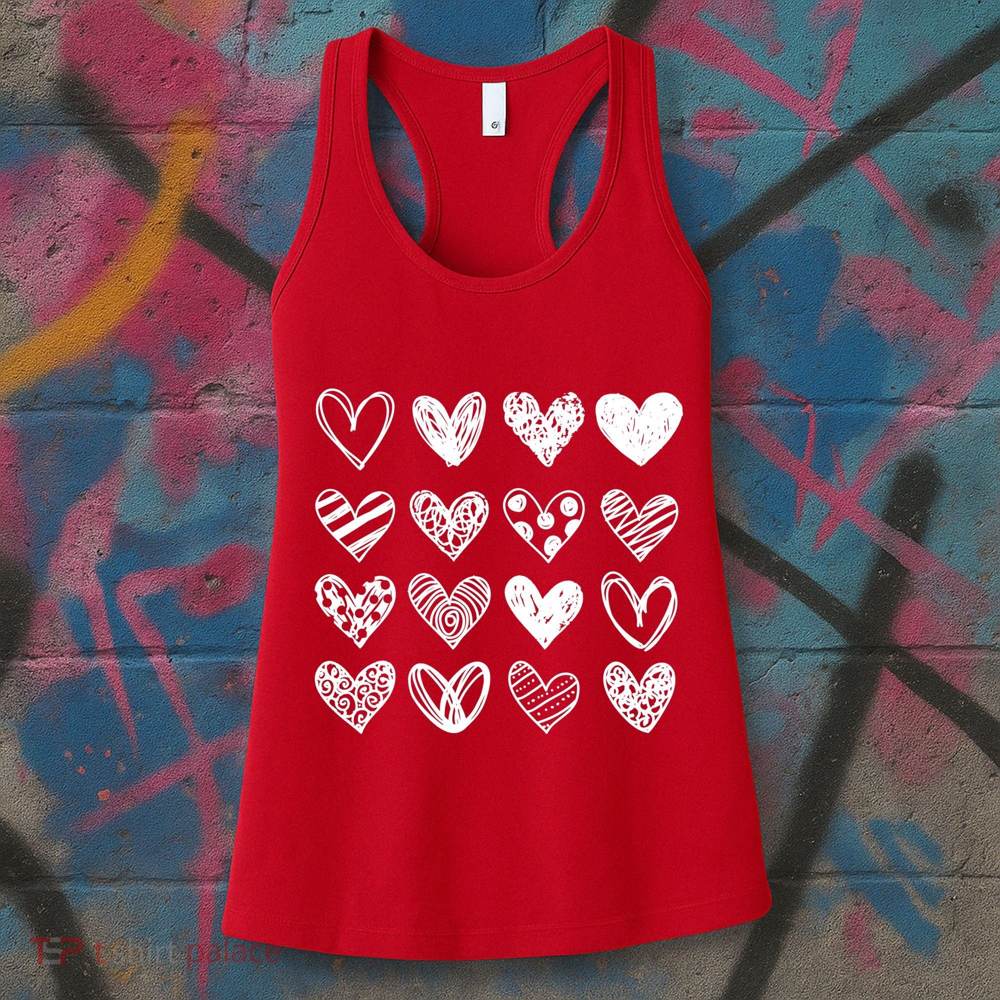 Valentines Day Pattern Hearts Women's Tank Top
