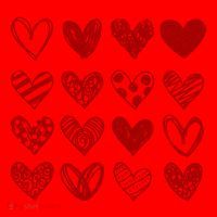 Valentines Day Pattern Hearts Santa Hat thumb 1