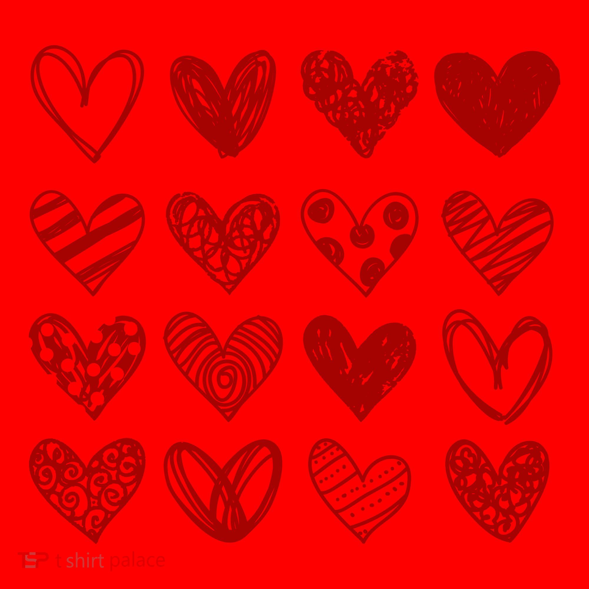 Valentines Day Pattern Hearts Santa Hat