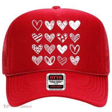 Valentines Day Pattern Hearts Hat