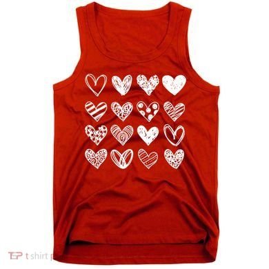 Valentines Day Pattern Hearts Tank Top