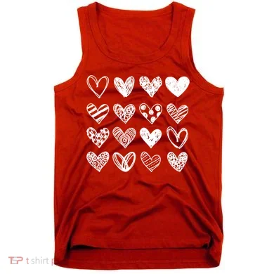 Valentines Day Pattern Hearts Tank Top