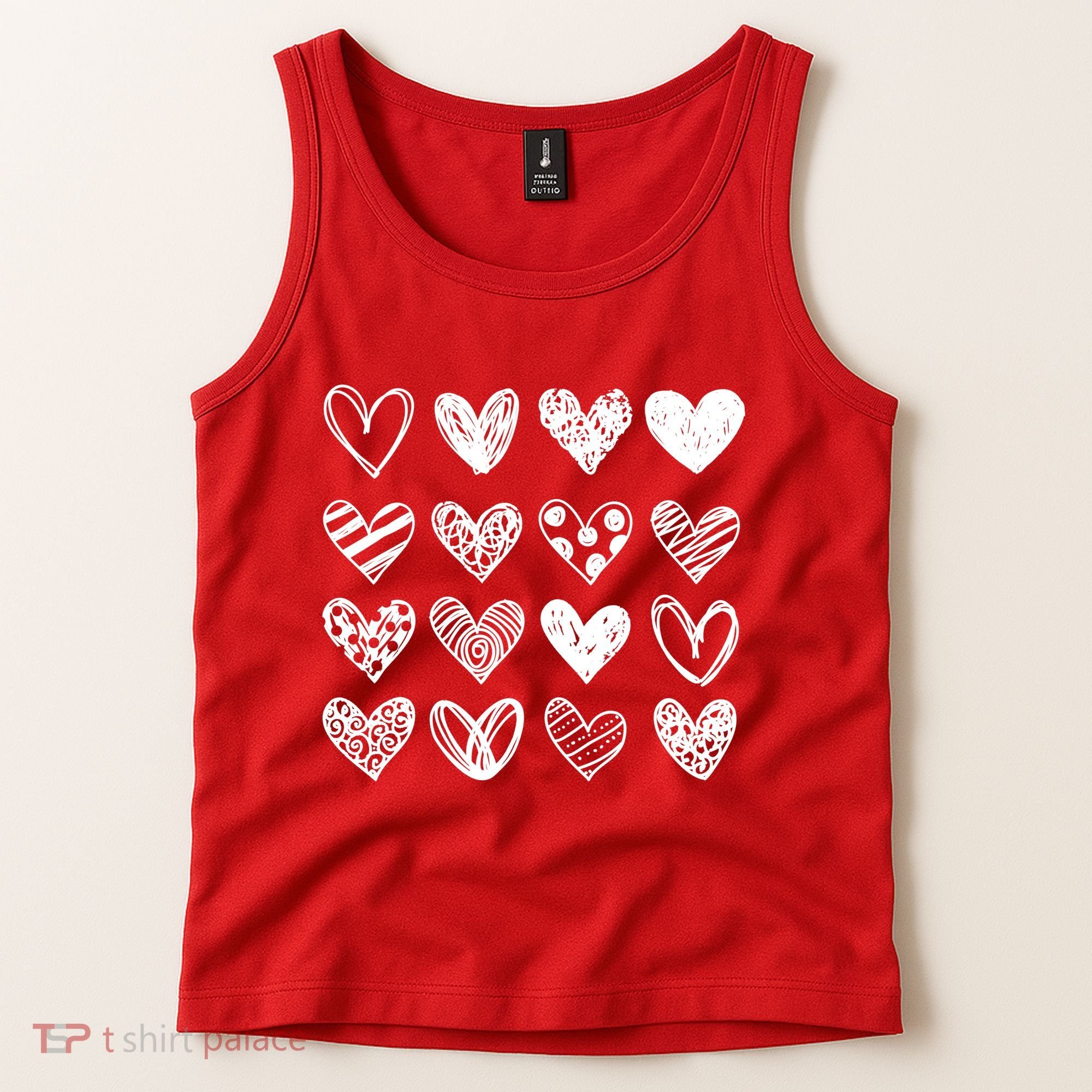 Valentines Day Pattern Hearts Tank Top