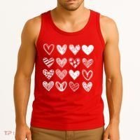 Valentines Day Pattern Hearts Tank Top thumb 3