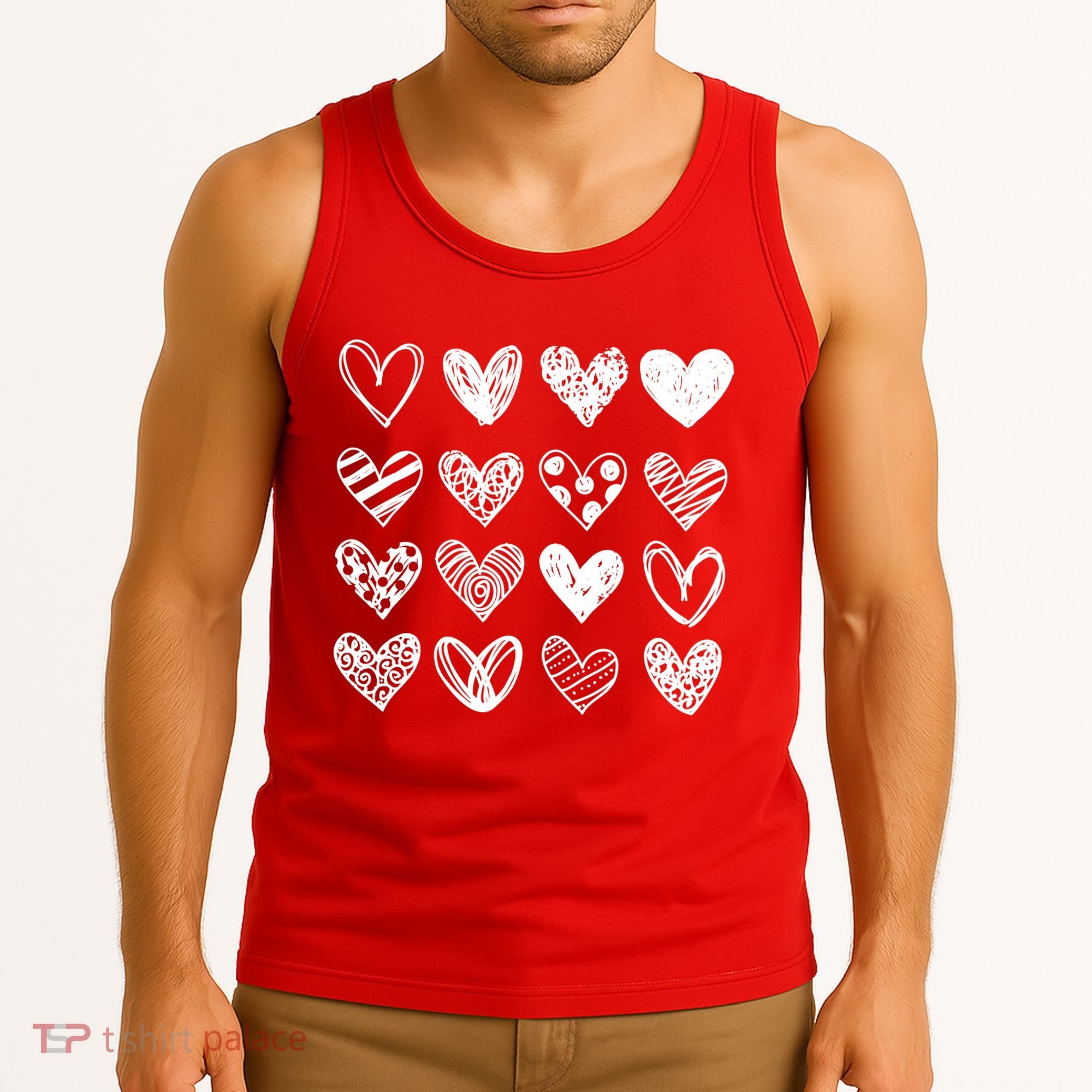 Valentines Day Pattern Hearts Tank Top