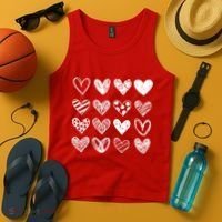 Valentines Day Pattern Hearts Tank Top thumb 4