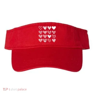 Valentines Day Pattern Hearts Visor