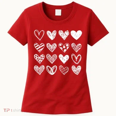 Valentines Day Pattern Hearts Women's T-Shirt