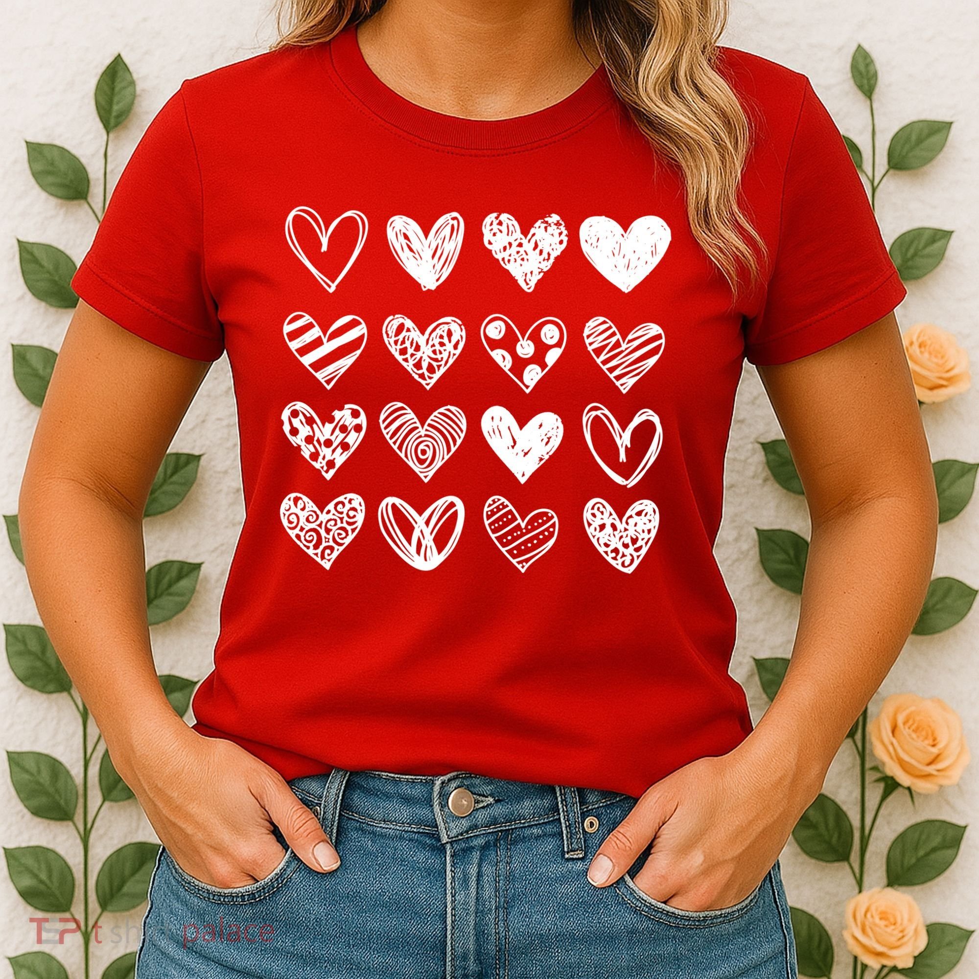 Valentines Day Pattern Hearts Women's T-Shirt