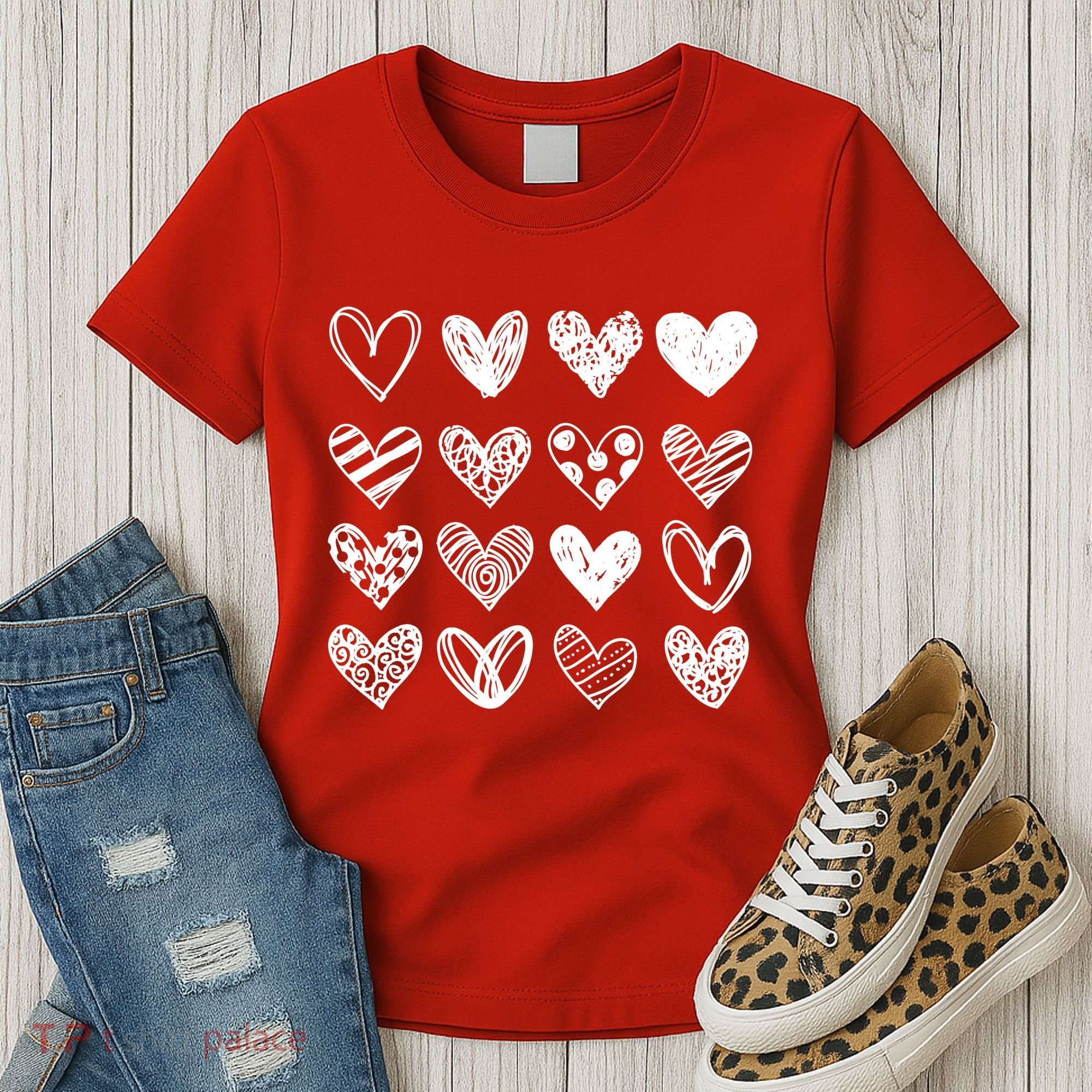 Valentines Day Pattern Hearts Women's T-Shirt