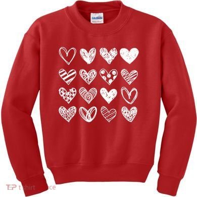 Valentines Day Pattern Hearts Kids Sweatshirt