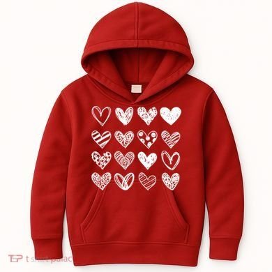 Valentines Day Pattern Hearts Kids Hoodie