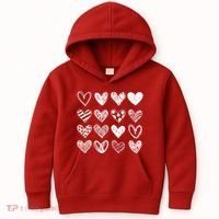 Valentines Day Pattern Hearts Kids Hoodie thumb 0