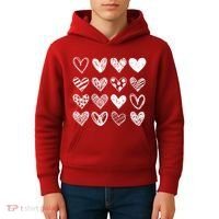 Valentines Day Pattern Hearts Kids Hoodie thumb 4