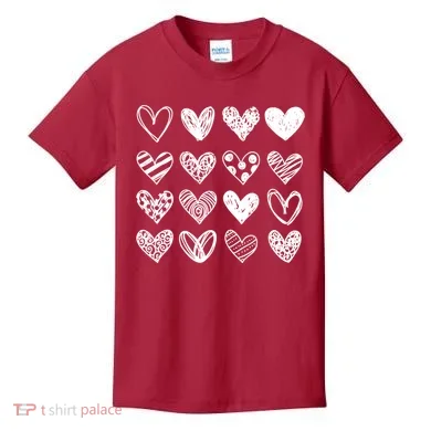 Valentines Day Pattern Hearts Kids T-Shirt