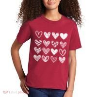 Valentines Day Pattern Hearts Kids T-Shirt thumb 2