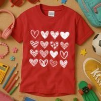 Valentines Day Pattern Hearts Kids T-Shirt thumb 3
