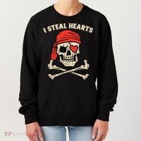 Valentines Day Pirate I Steal Hearts Cool Women's Sweatshirt thumb 0