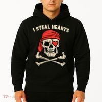 Valentines Day Pirate I Steal Hearts Cool Hoodie thumb 2