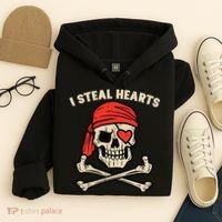 Valentines Day Pirate I Steal Hearts Cool Hoodie thumb 4
