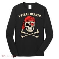 Valentines Day Pirate I Steal Hearts Cool Long Sleeve Shirt thumb 0