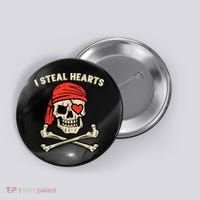 Valentines Day Pirate I Steal Hearts Cool Button thumb 0