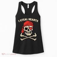 Valentines Day Pirate I Steal Hearts Cool Women's Tank Top thumb 0