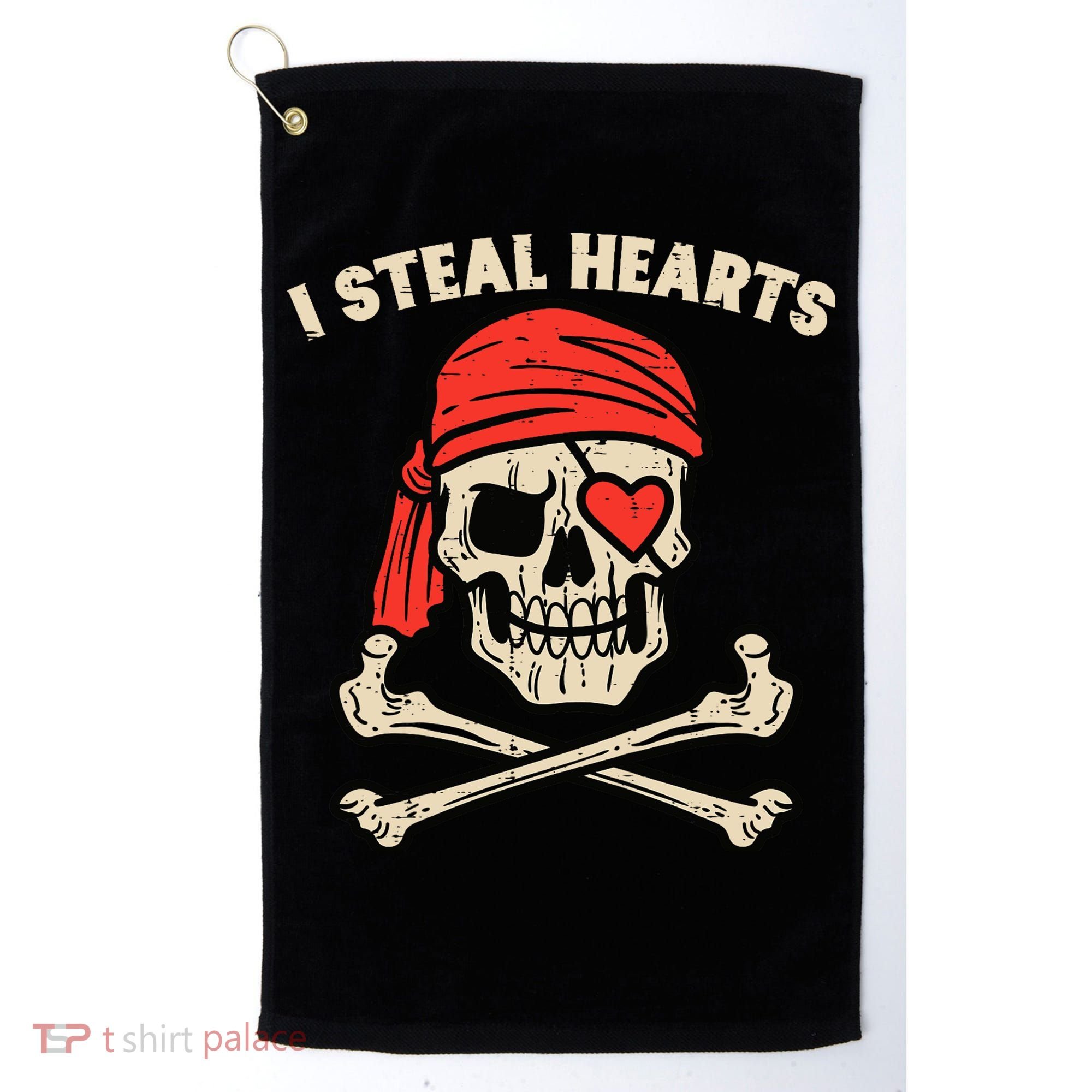 Valentines Day Pirate I Steal Hearts Cool Golf Towel
