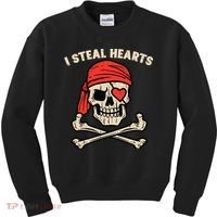 Valentines Day Pirate I Steal Hearts Cool Kids Sweatshirt thumb 0
