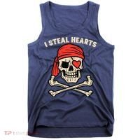 Valentines Day Pirate I Steal Hearts Cool Tank Top thumb 0