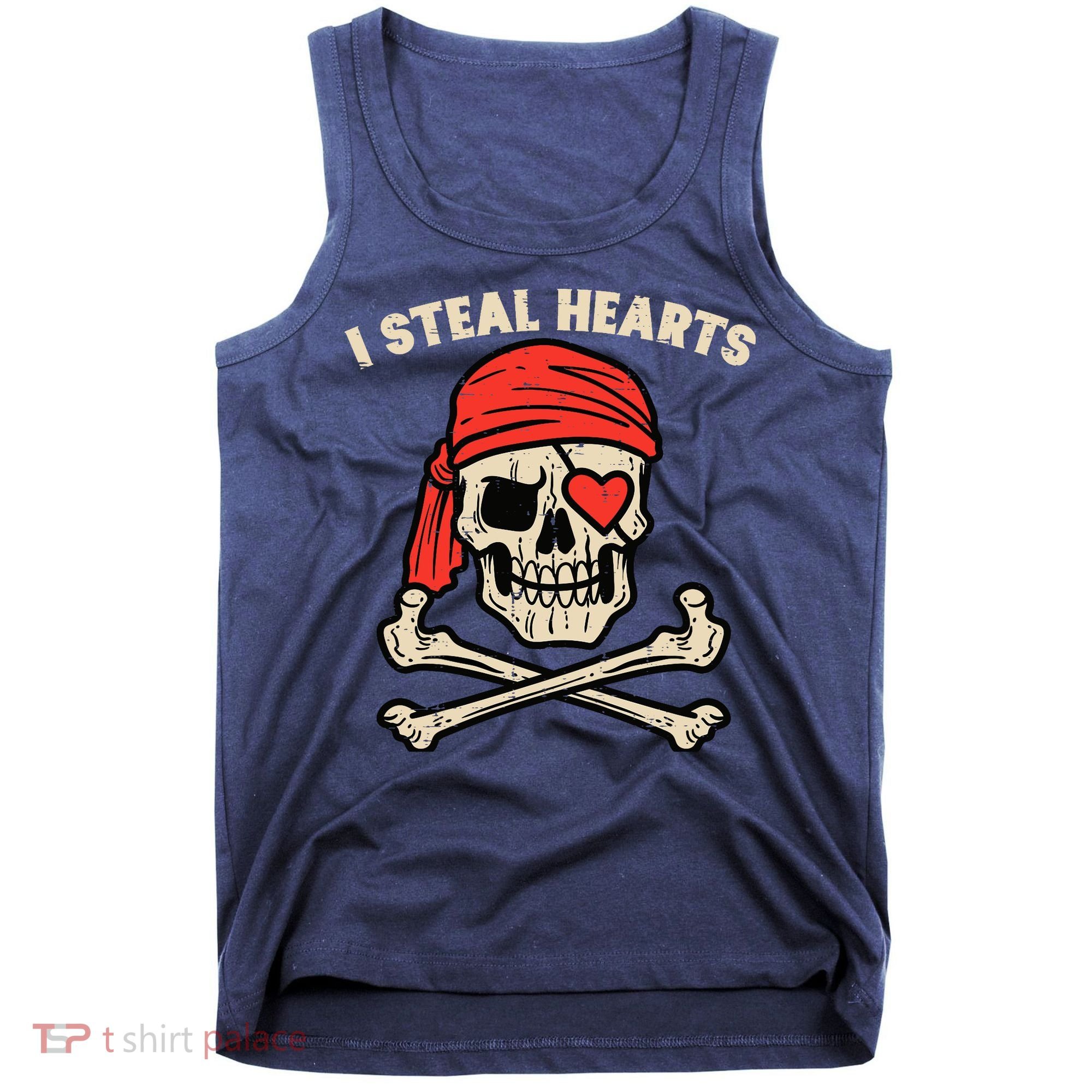 Valentines Day Pirate I Steal Hearts Cool Tank Top