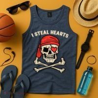 Valentines Day Pirate I Steal Hearts Cool Tank Top thumb 4