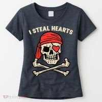 Valentines Day Pirate I Steal Hearts Cool Women's T-Shirt thumb 0
