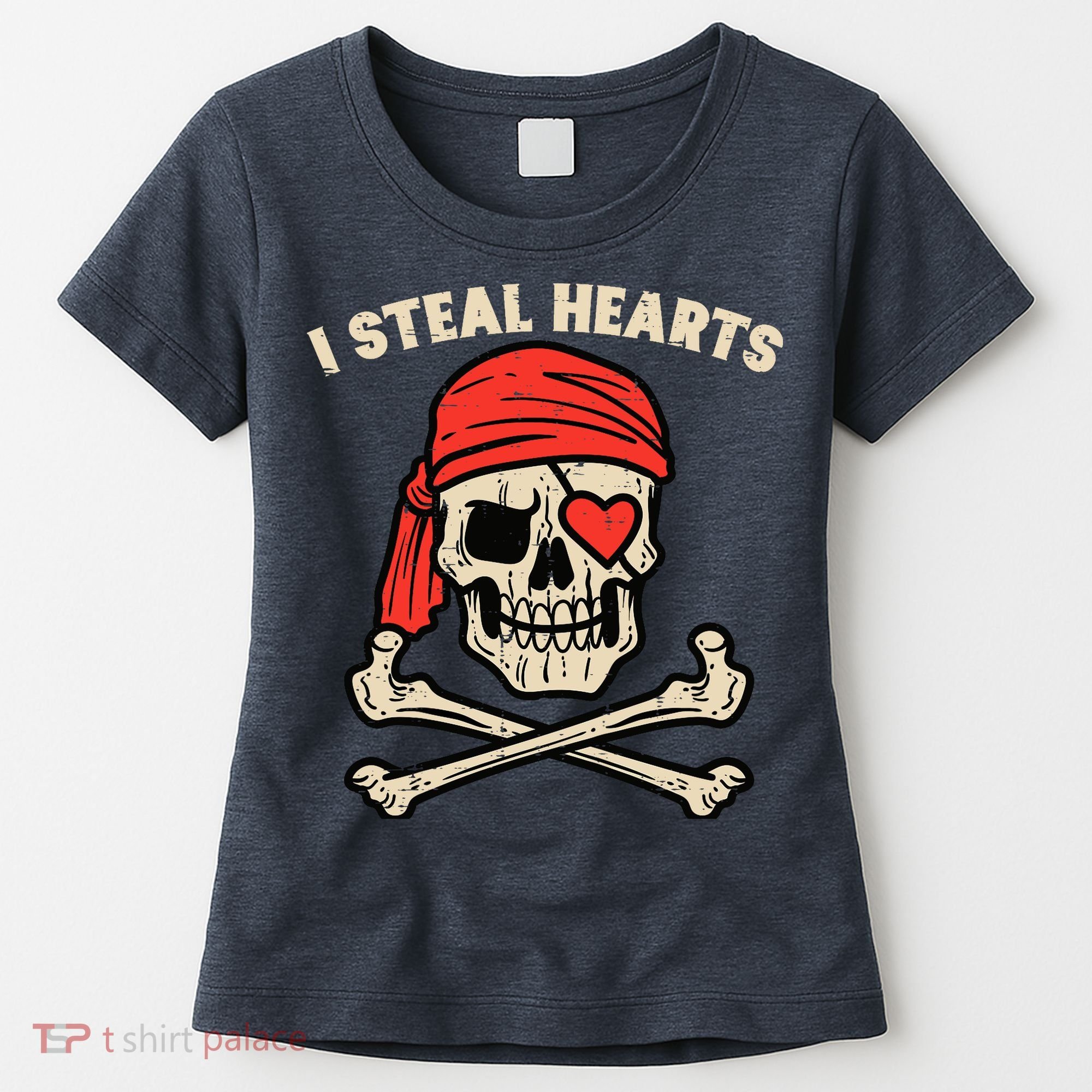 Valentines Day Pirate I Steal Hearts Cool Women's T-Shirt