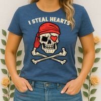Valentines Day Pirate I Steal Hearts Cool Women's T-Shirt thumb 2