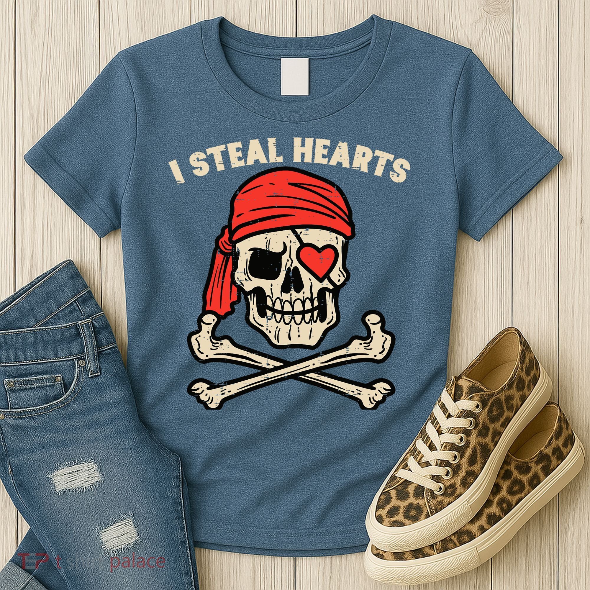 Valentines Day Pirate I Steal Hearts Cool Women's T-Shirt