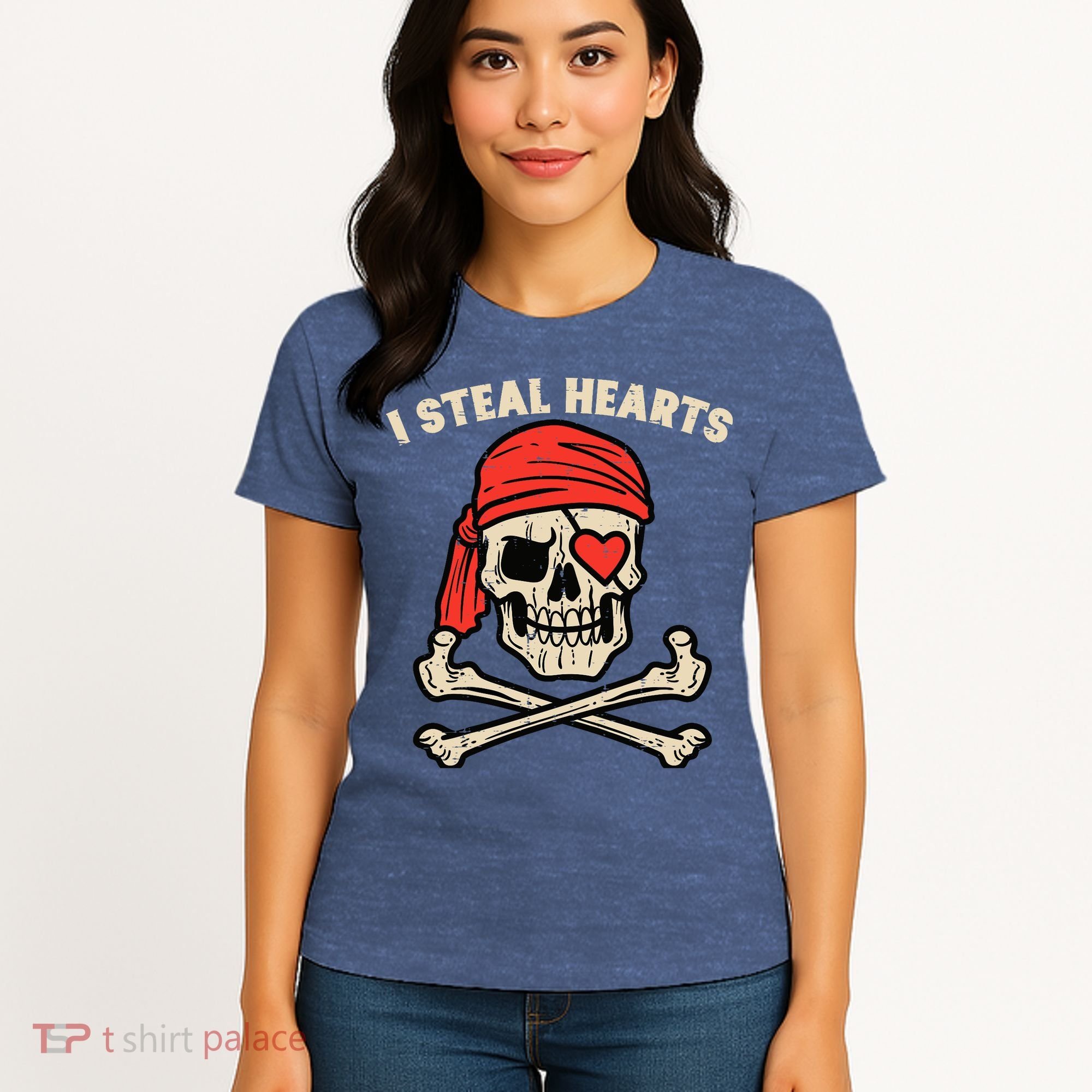 Valentines Day Pirate I Steal Hearts Cool Women's T-Shirt