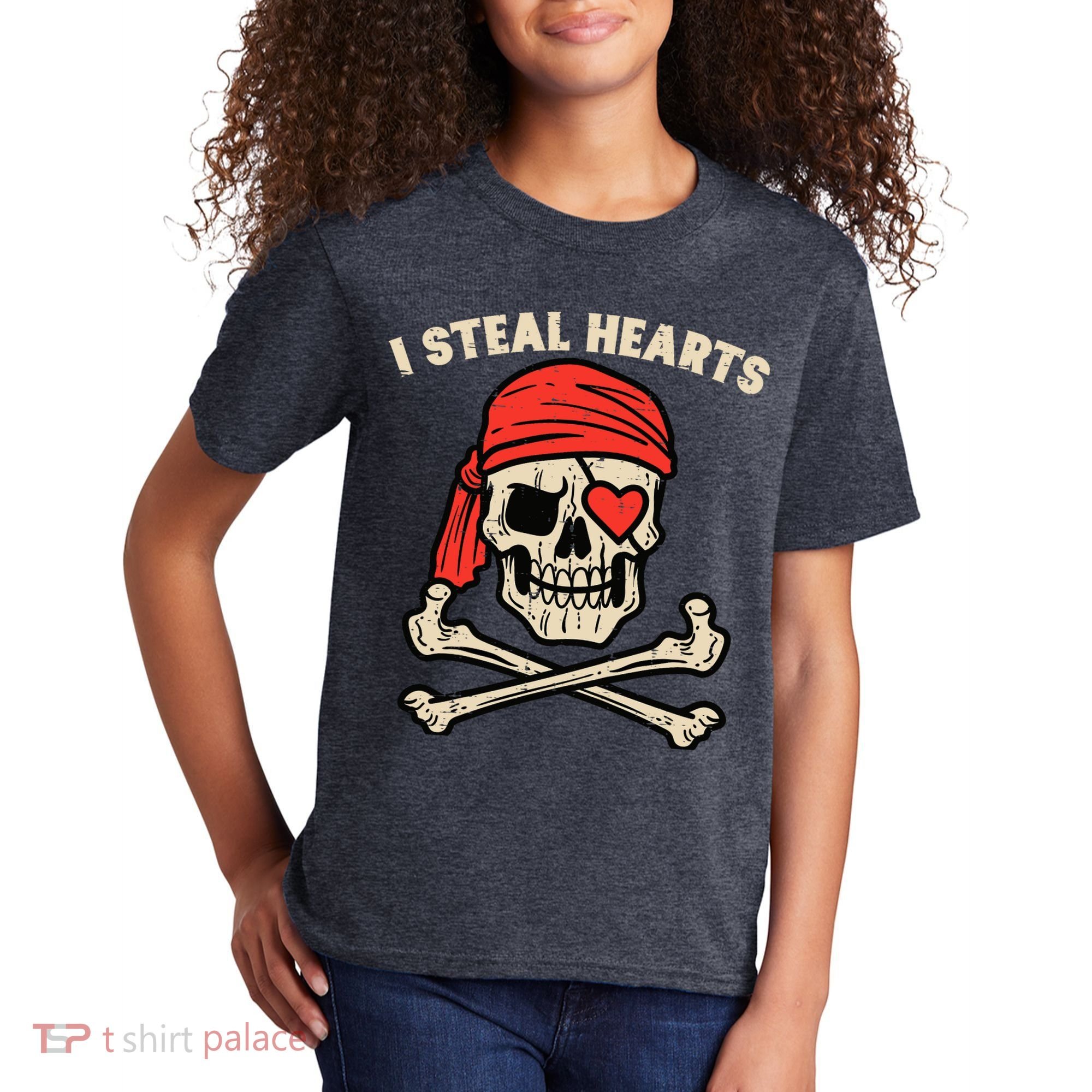 Valentines Day Pirate I Steal Hearts Cool Kids T-Shirt