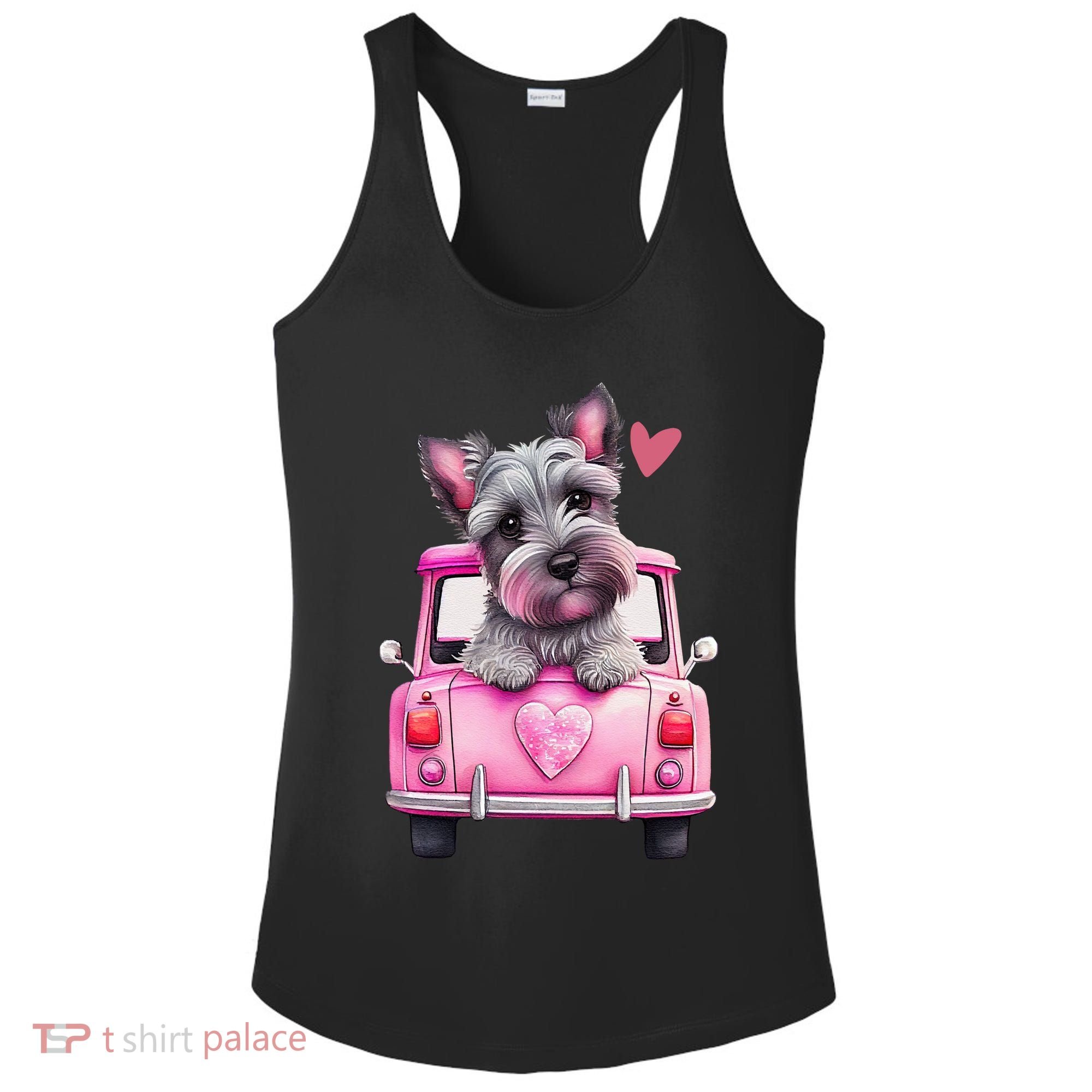 Valentines Day Puppy Cute Gift Ladies PosiCharge Competitor Racerback Tank