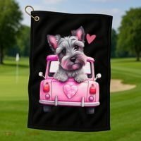 Valentines Day Puppy Cute Gift Golf Towel thumb 1
