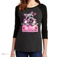 Valentines Day Puppy Cute Gift Women's Tri-Blend 3/4-Sleeve Raglan Shirt thumb 2