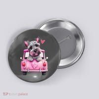 Valentines Day Puppy Cute Gift Button thumb 0
