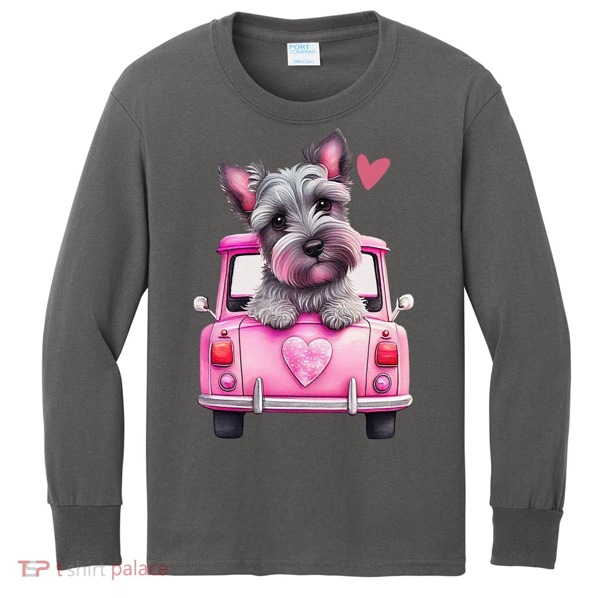 Valentines Day Puppy Cute Gift Kids Long Sleeve Shirt